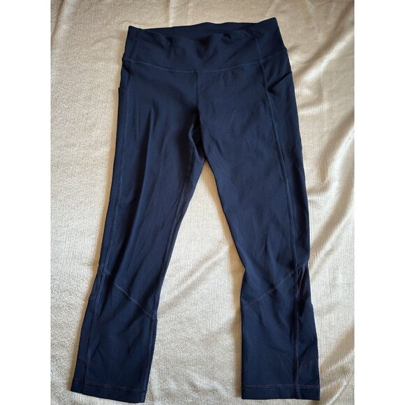 Lululemon Pace Rival Crop (22") Navy Mesh Size 6 - Picture 1 of 8